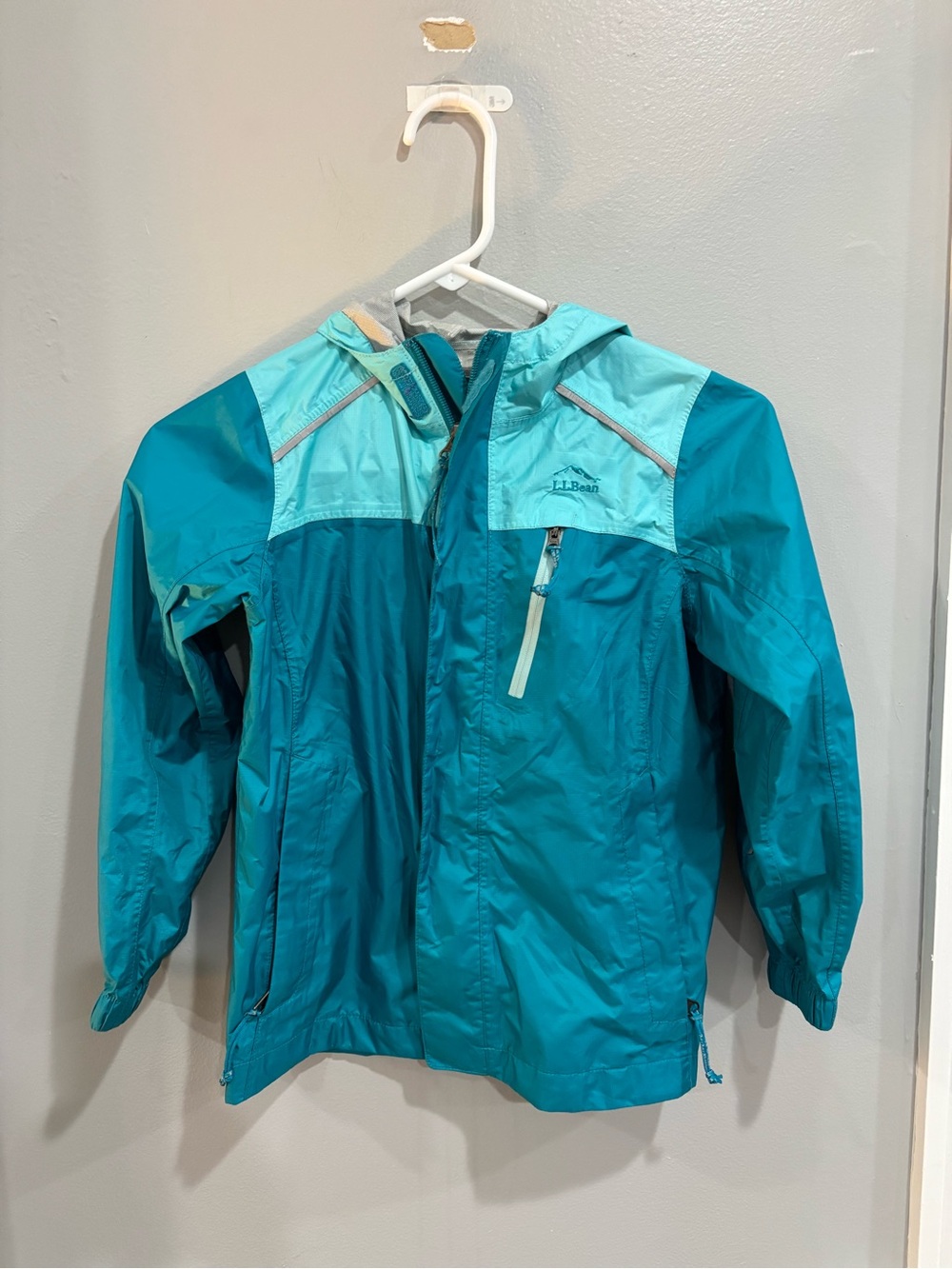 L.L. Bean Girls Windbreaker Jacket sz 6X/7 Blue Utility Outerwear Hiking Core